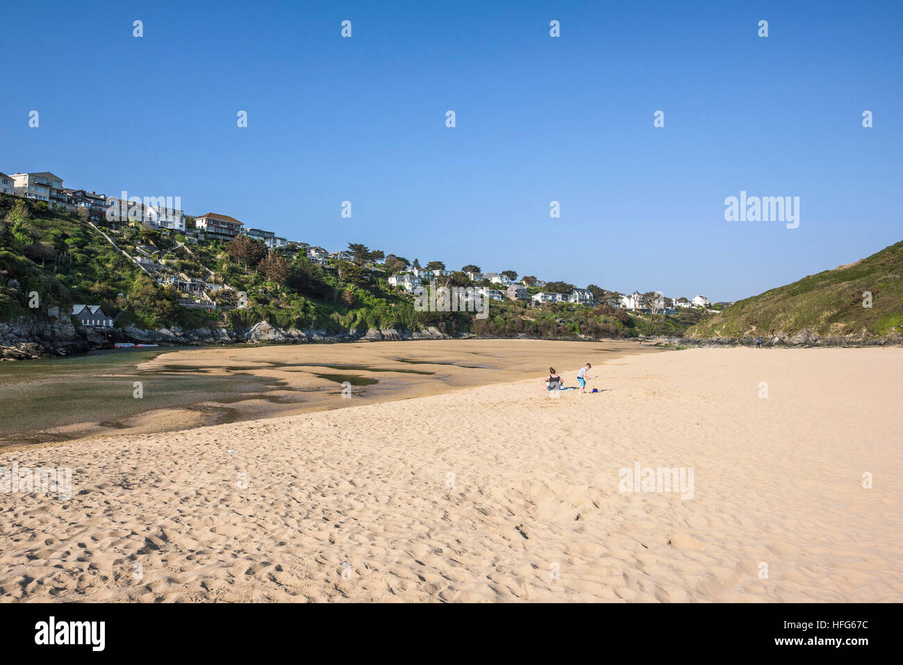 La plage de Crantock primé à Newquay, Cornwall, England, UK. Banque D'Images