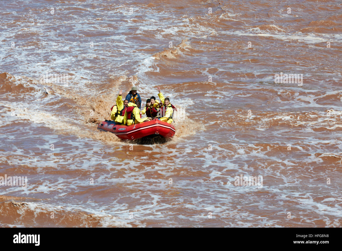 Tidal Bore Rafting, rivière Shubenacadie, Maitland, en Nouvelle-Écosse, Canada Banque D'Images