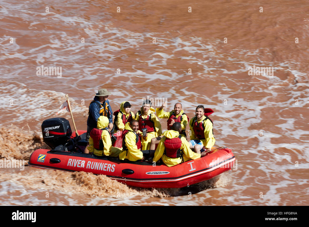 Tidal Bore Rafting, rivière Shubenacadie, Maitland, en Nouvelle-Écosse, Canada Banque D'Images