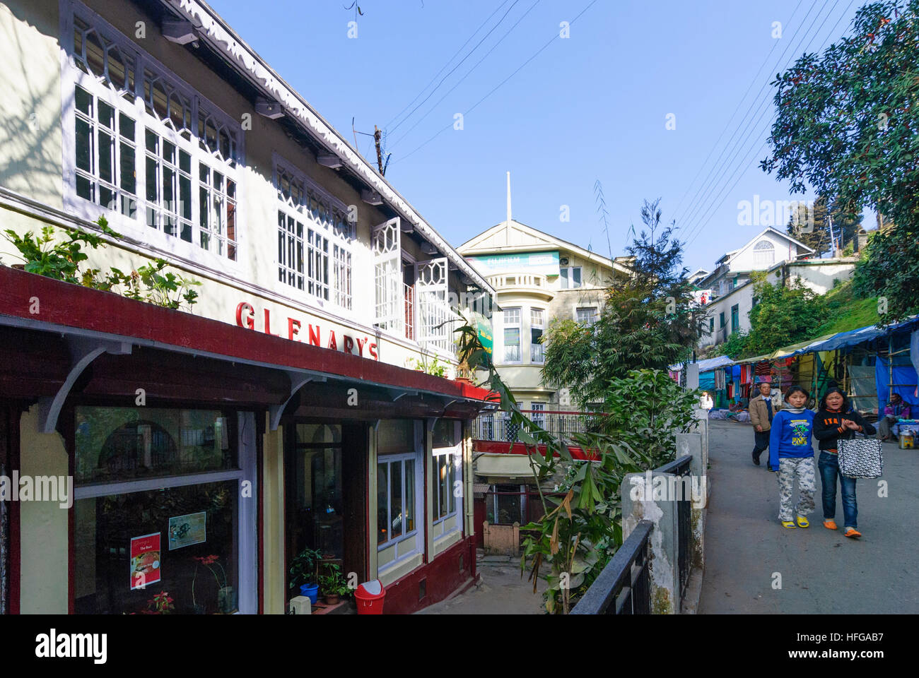 Darjeeling : Glenary la confiserie de l'ère coloniale britannique, Bengale occidental, Inde, Westbengalen Banque D'Images