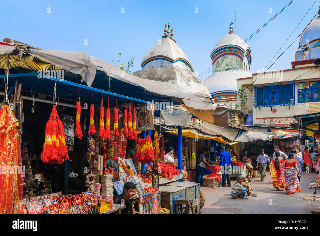 Kolkata (Calcutta, Kalkutta) : Hindu Temple de Kali à Kalighat, Bengale occidental, Inde, Westbengalen Banque D'Images