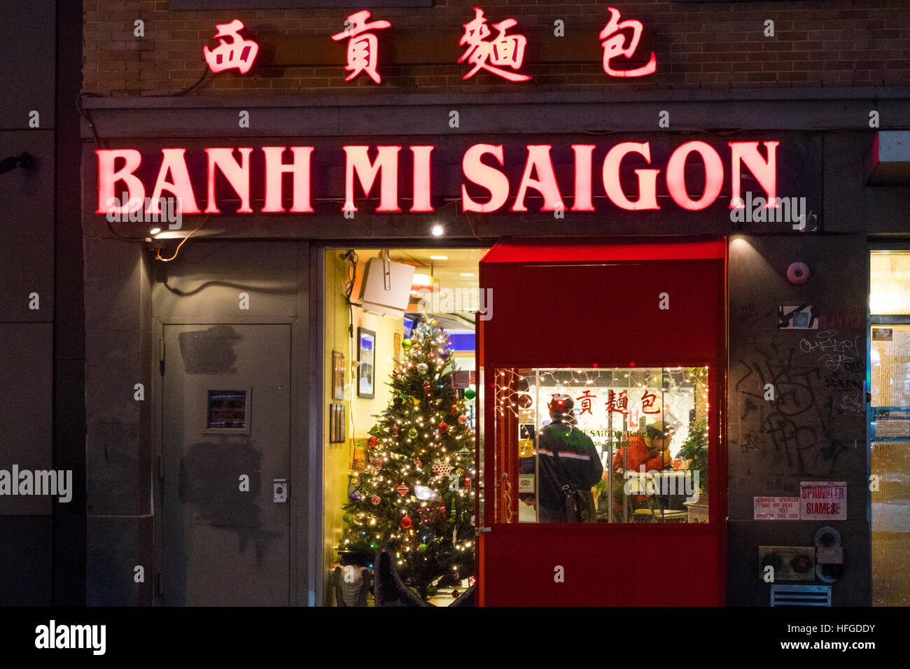 Benh Mi Saigon, une sandwicherie vietnamienne dans la Petite Italie de New York City Banque D'Images