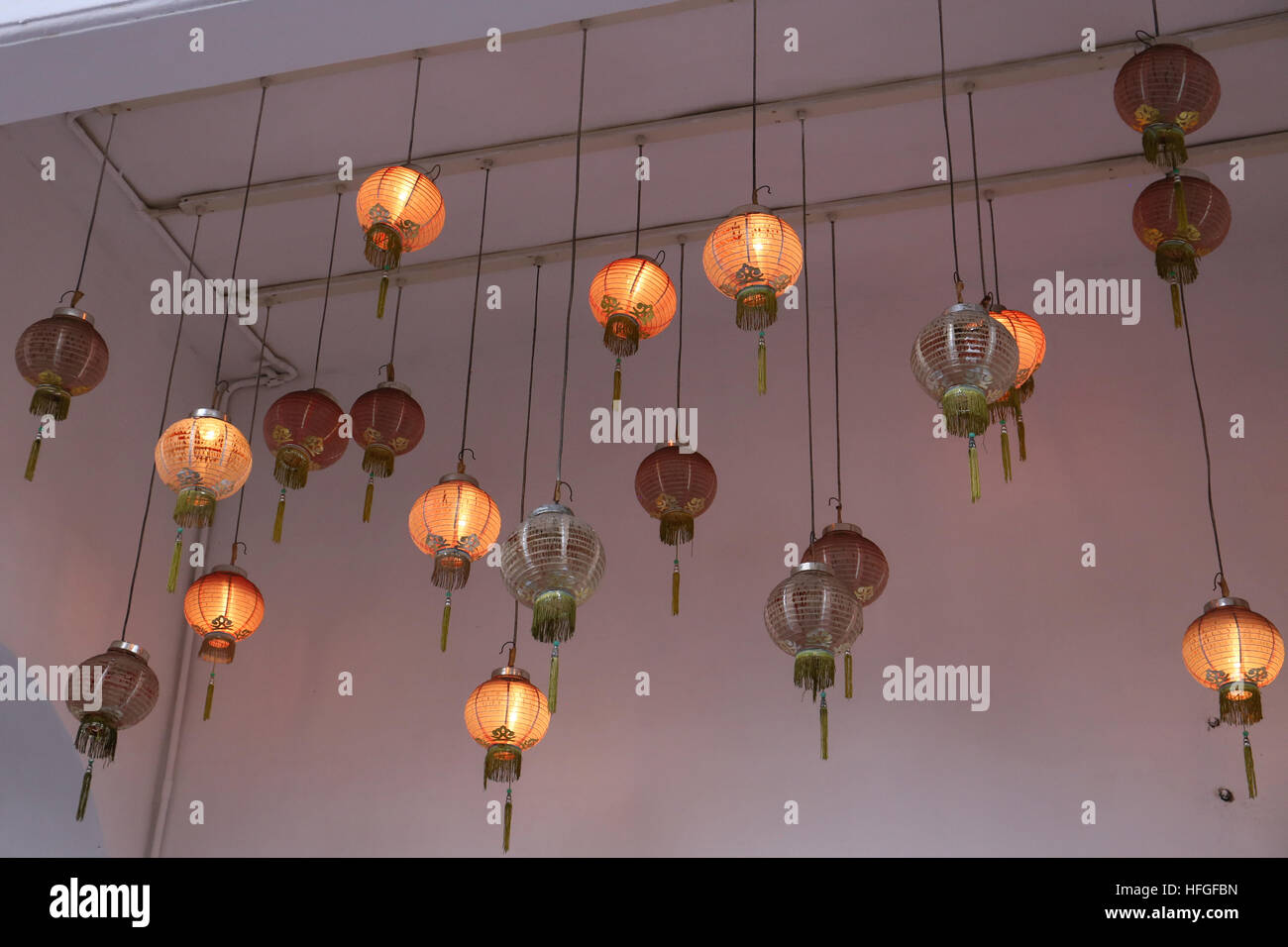 Lanternes chinoises à Georgetown en Malaisie Banque D'Images