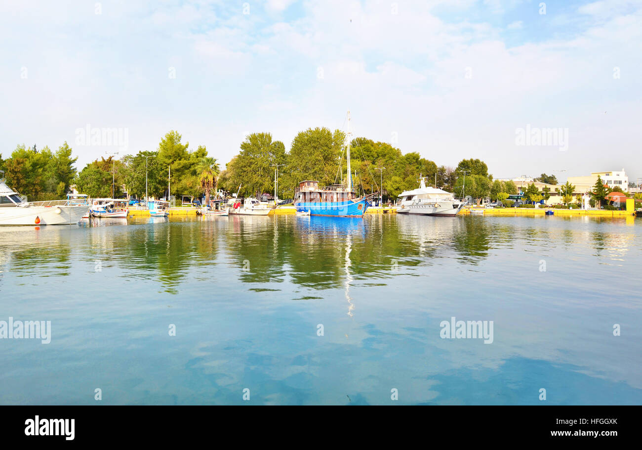 Bateaux à Eleusis Éleusis - Grèce Banque D'Images