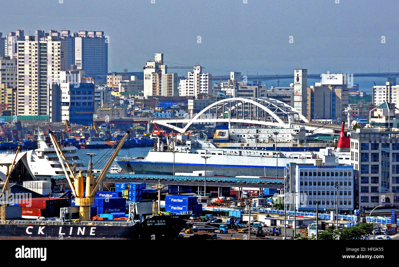 La Corée du Sud Busan port en Asie du Sud Banque D'Images