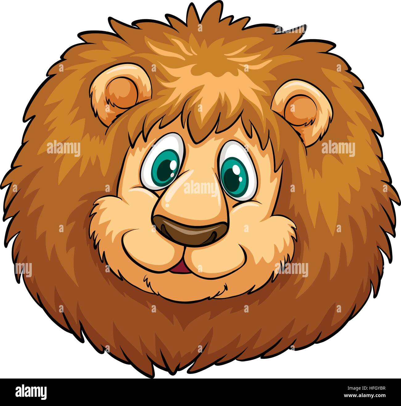 Tête de lion avec illustration happy face Illustration de Vecteur