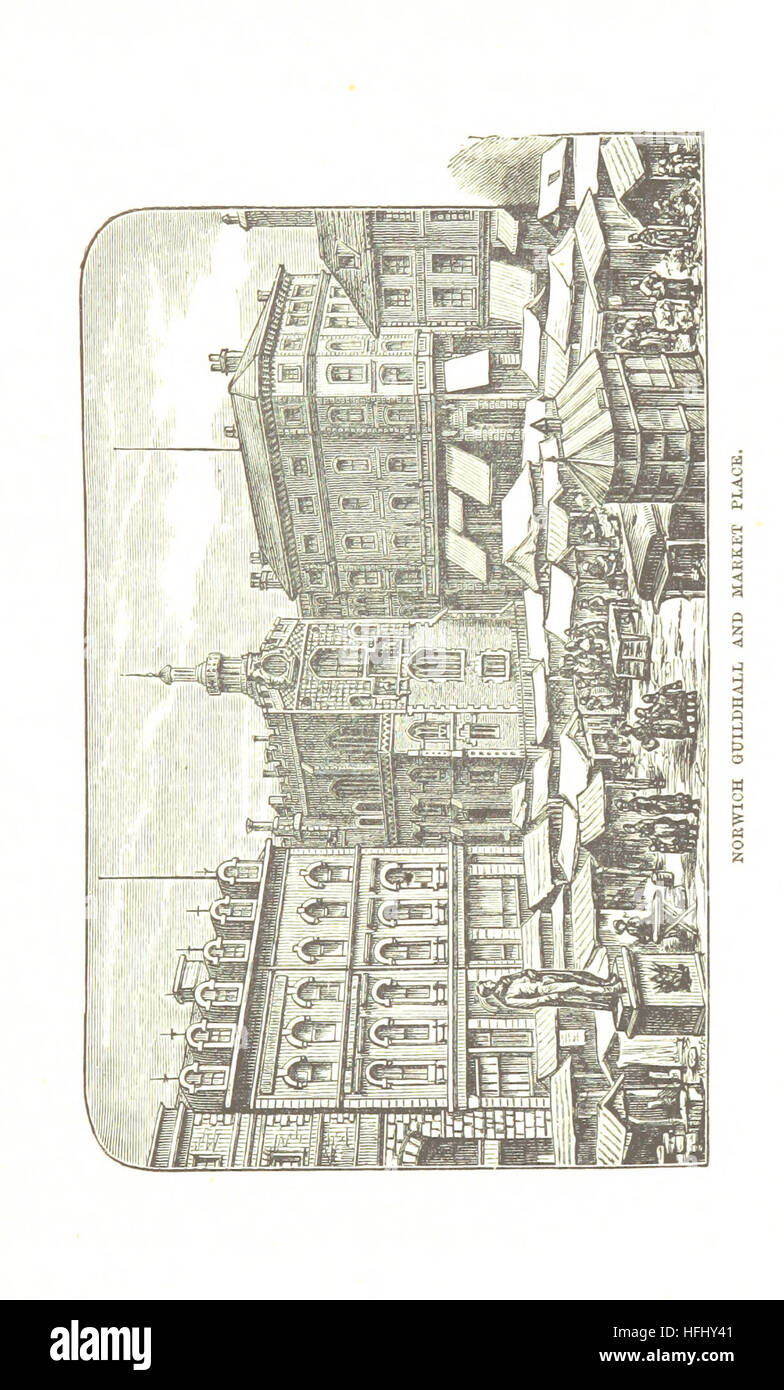 Ce guide illustré de Norwich, publié en 1890, donne un aperçu détaillé de l'architecture de la ville, des monuments remarquables et des aspects culturels. L'image de la page 19 met en évidence une caractéristique architecturale clé ou un site à Norwich, offrant un aperçu des bâtiments historiques et de l'aménagement de la ville. Banque D'Images