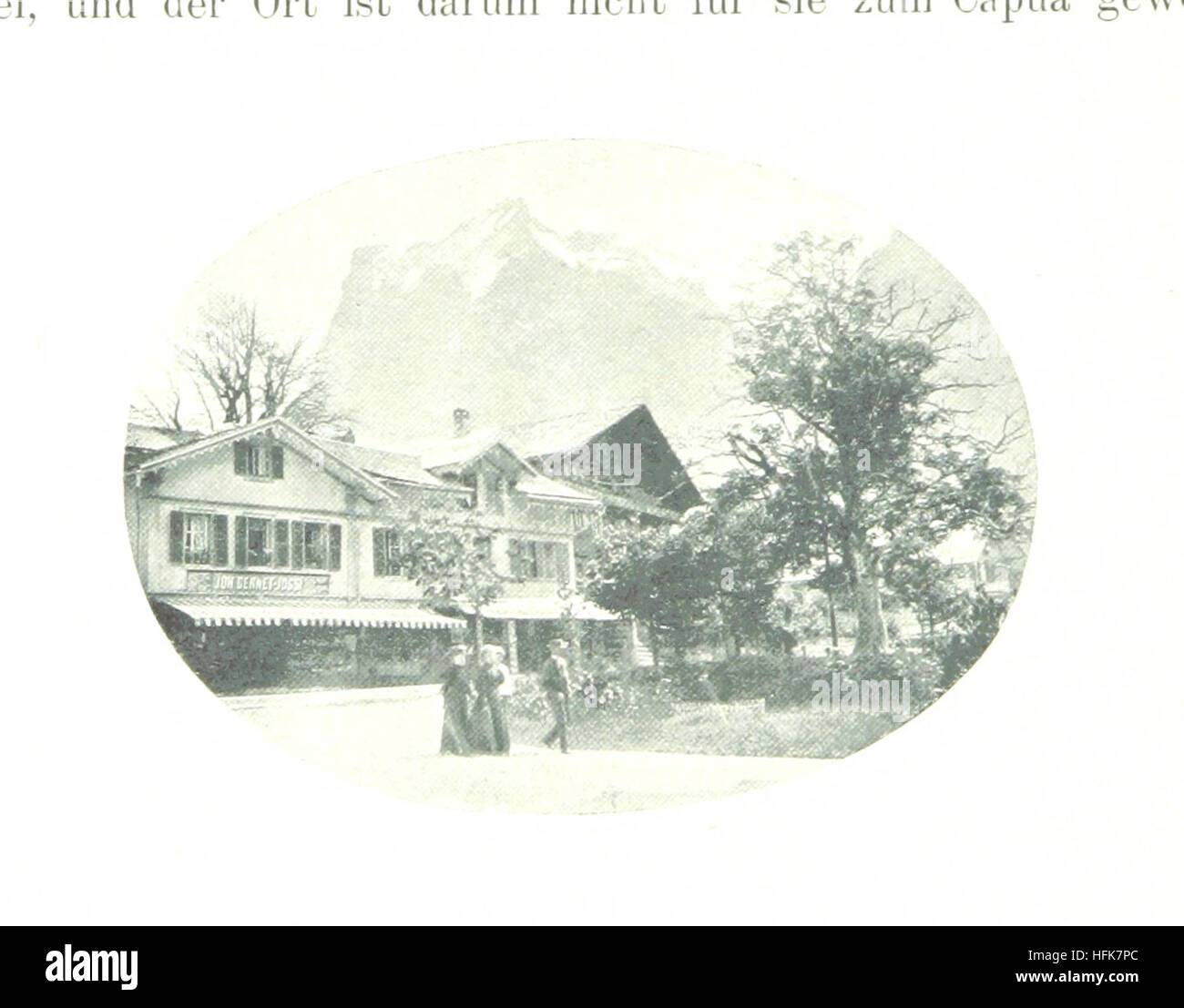 Un ouvrage sur la Jungfrau et l'Oberland bernois, avec illustrations et planches, publié par le Club alpin allemand et autrichien. Banque D'Images
