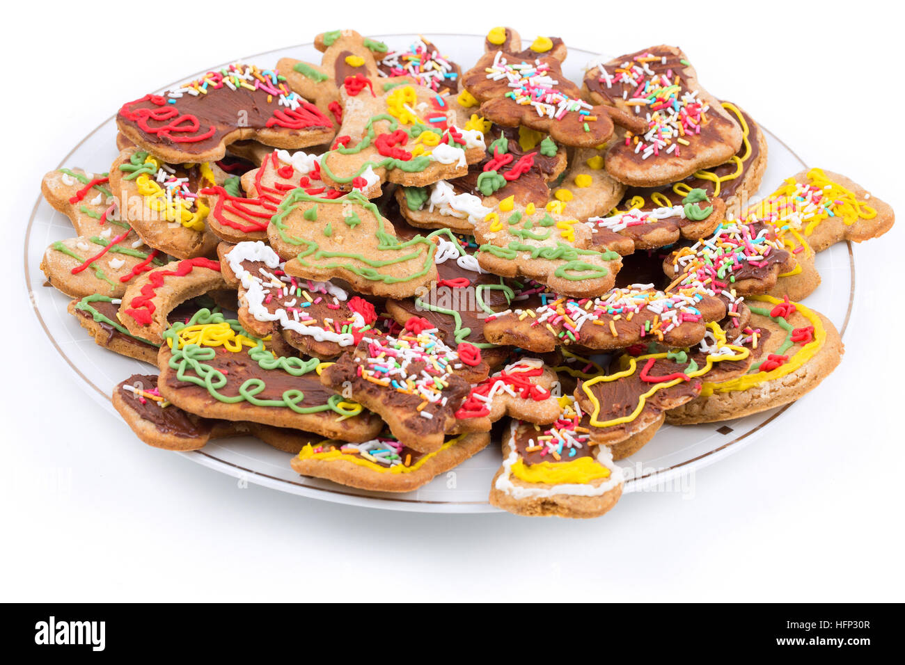 Cookies faits maison sur un fond blanc Banque D'Images