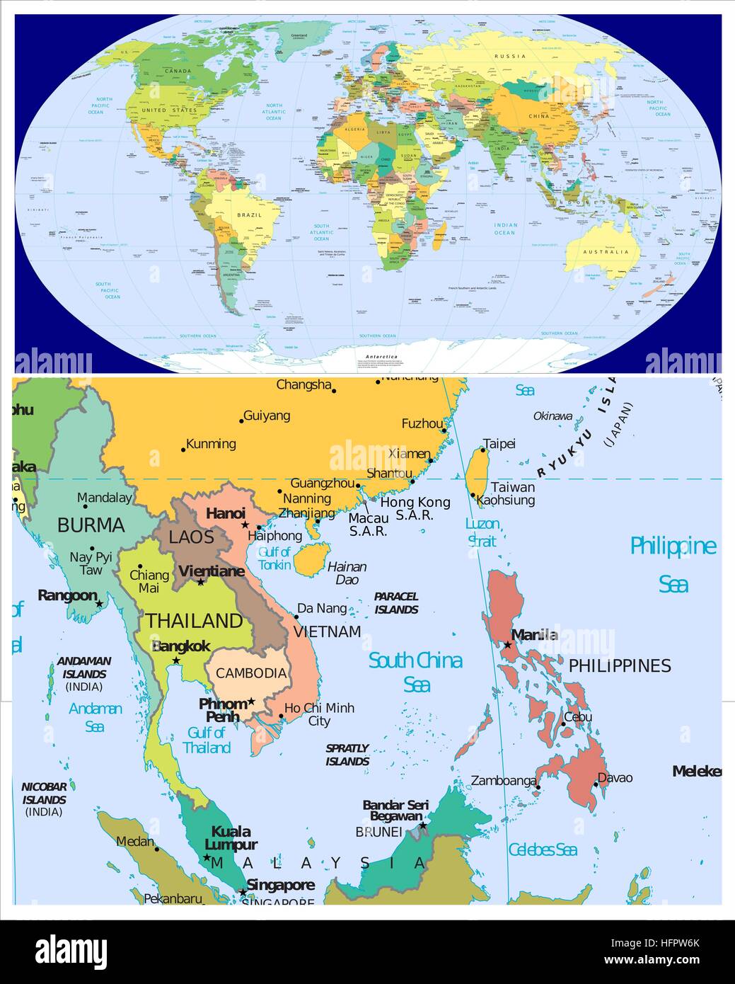 Map Of Cambodia Vietnam Thailand Laos Banque D Image Et Photos Alamy