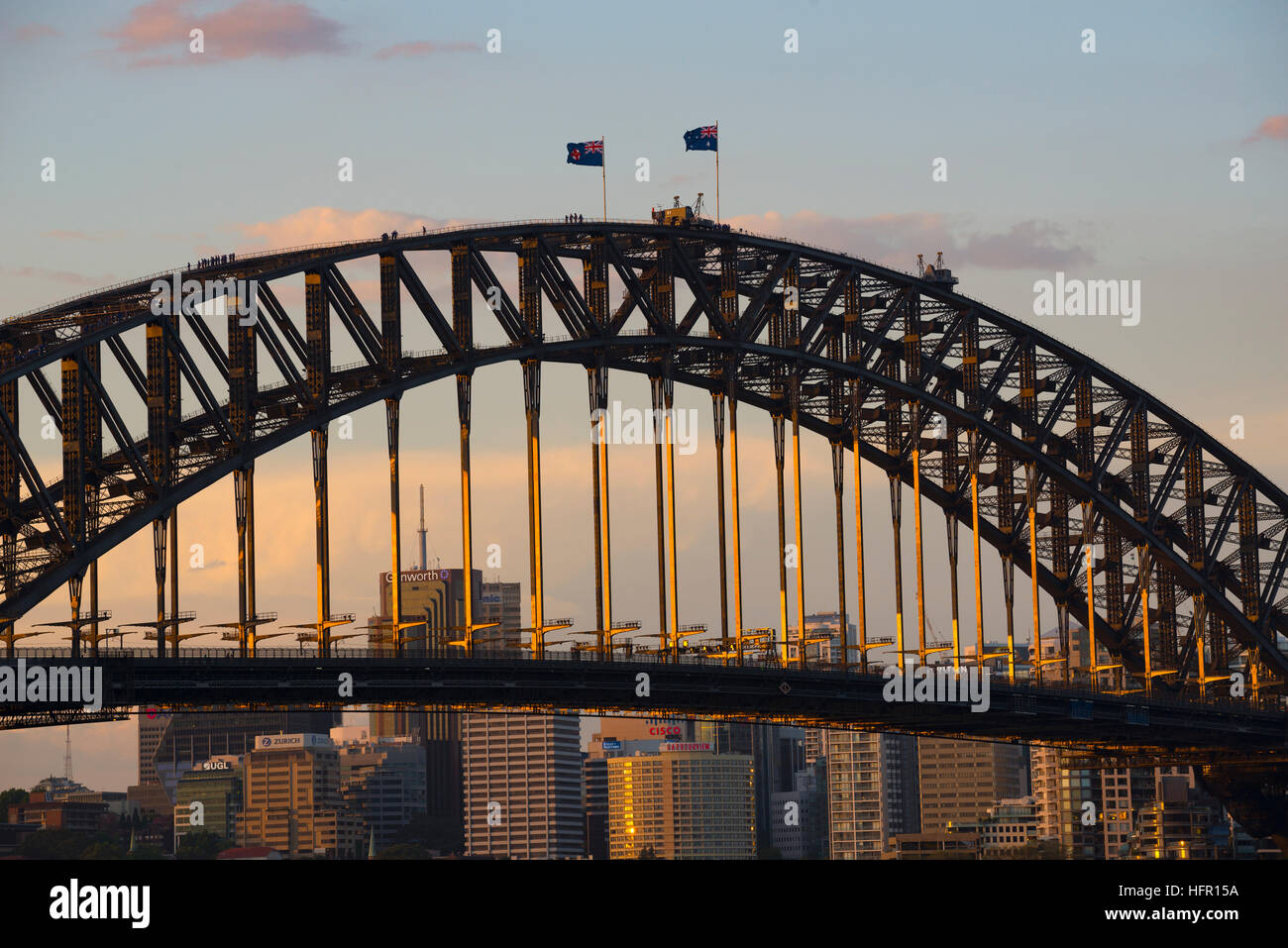 Les gens l'ascension du pont Harbour Bridge de Sydney, Sydney, Australie. Banque D'Images