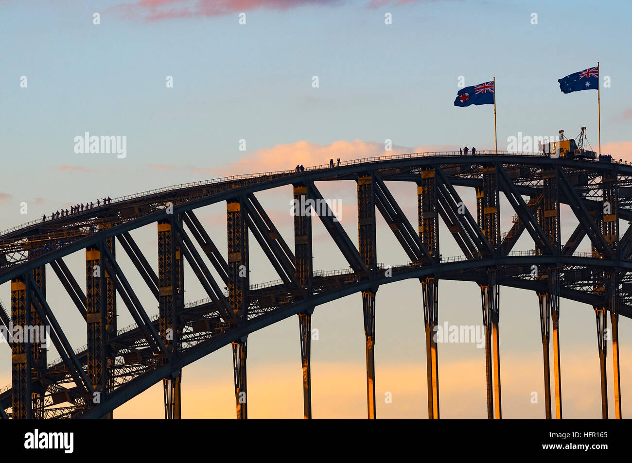 Les gens l'ascension du pont Harbour Bridge de Sydney, Sydney, Australie. Banque D'Images