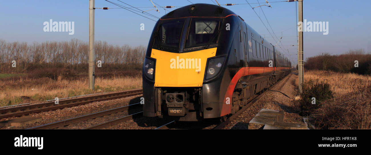 180101 Zephyr classe haute vitesse train diesel Trains Grand Central East Coast Main Line Railway Peterborough Cambridgeshire Banque D'Images