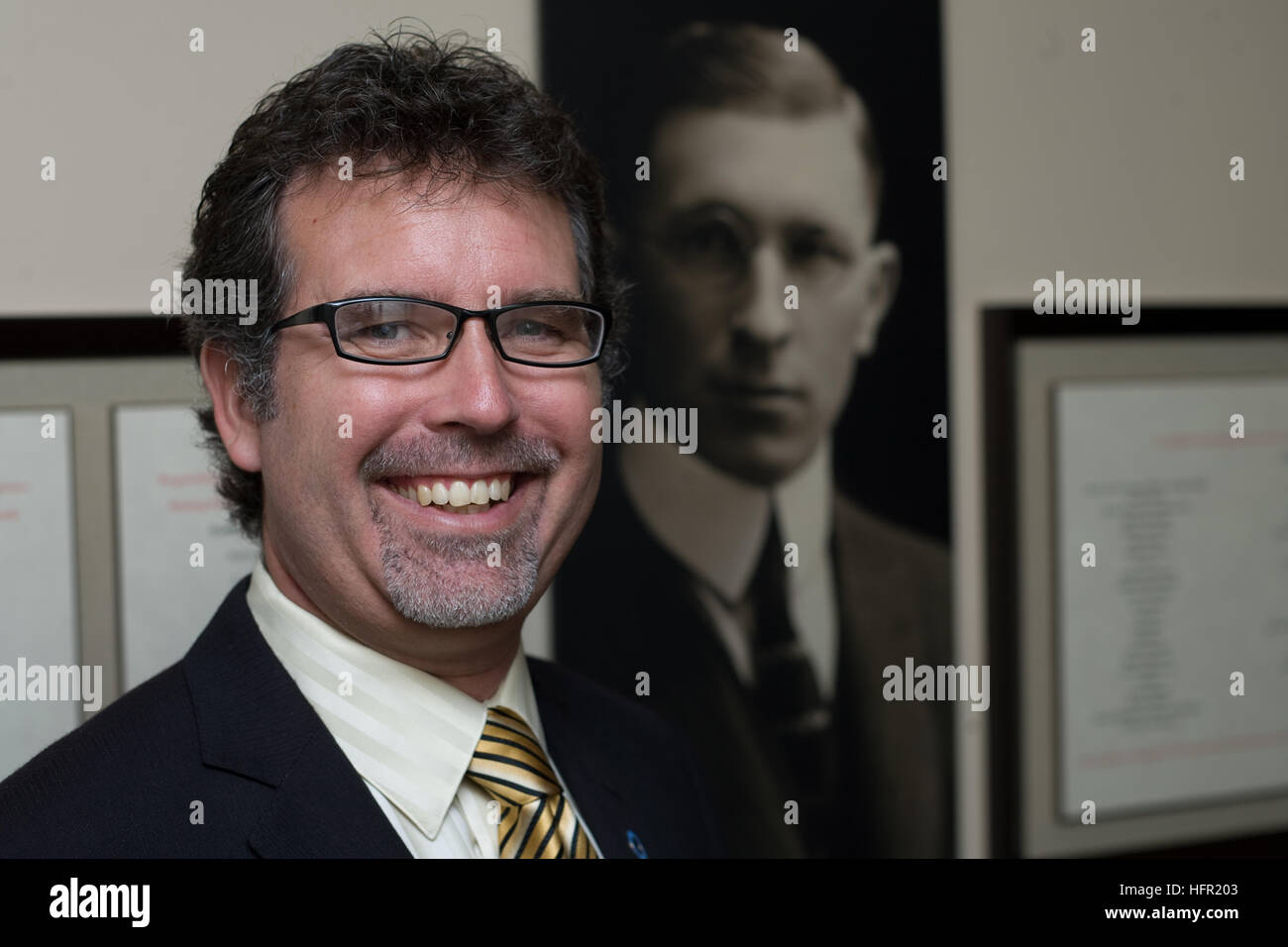 Grant Maltman, conservateur de Banting House à Londres, Ontario Canada. Banque D'Images