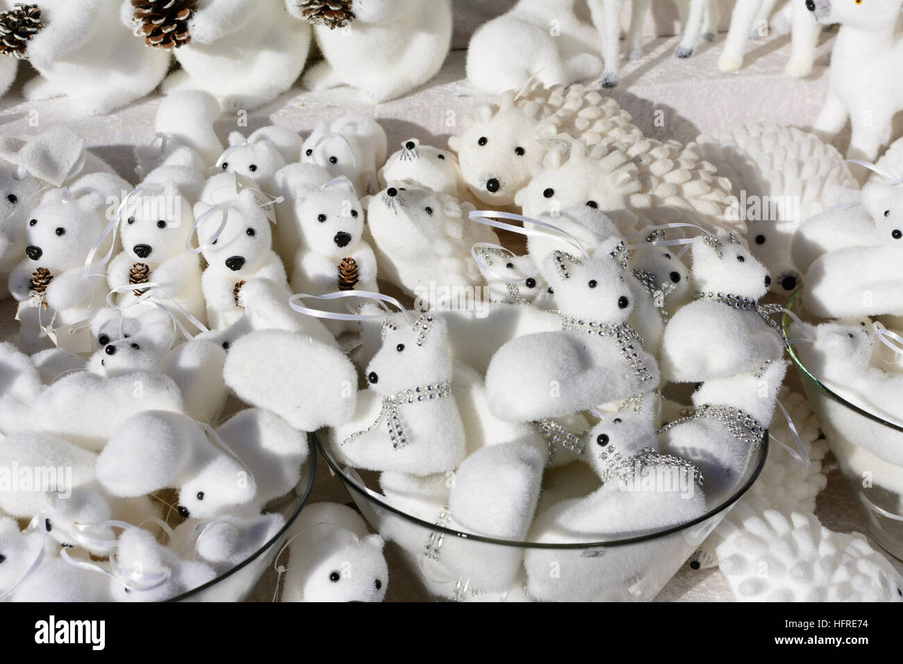 Wien, Vienne : Marché de Noël : kitsch, peluches, Wien, Autriche Banque D'Images