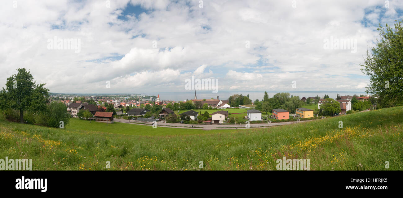 Rorschach : vue sur le lac de Constance, Saint-Gall, Suisse , Banque D'Images