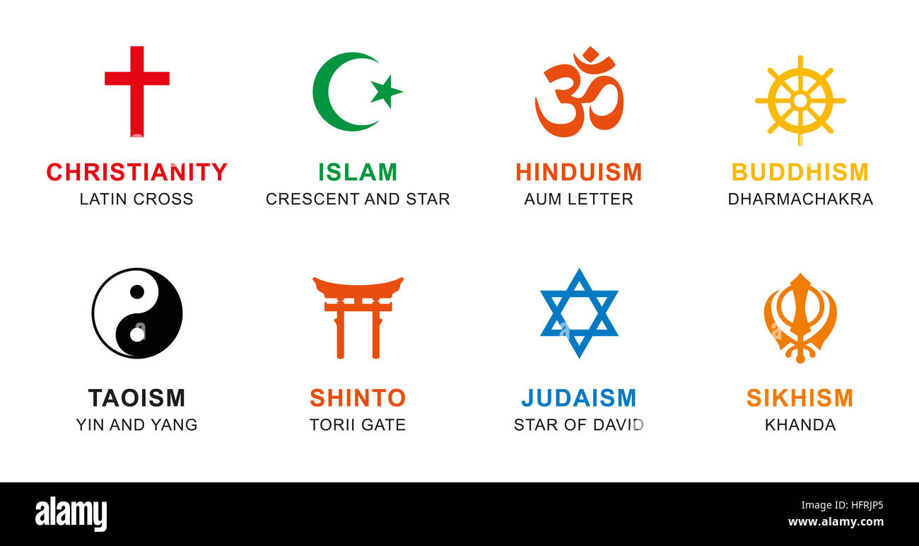 Les Symboles De La Religion Du Monde De Couleur Des Signes De Les Symboles De La Religion Du Monde De Couleur Des Signes De