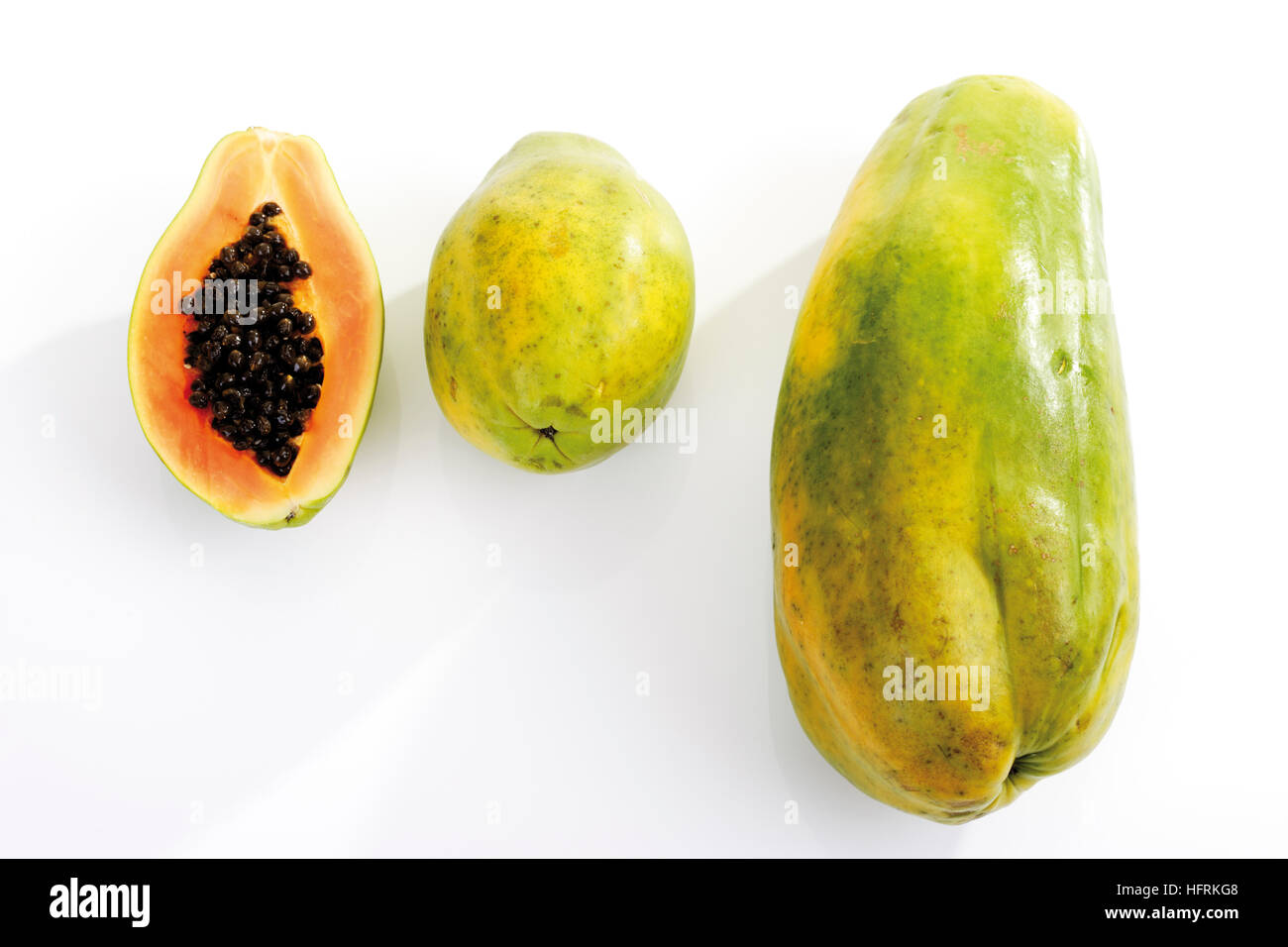 Variétés de papaye (Carica papaya) Banque D'Images