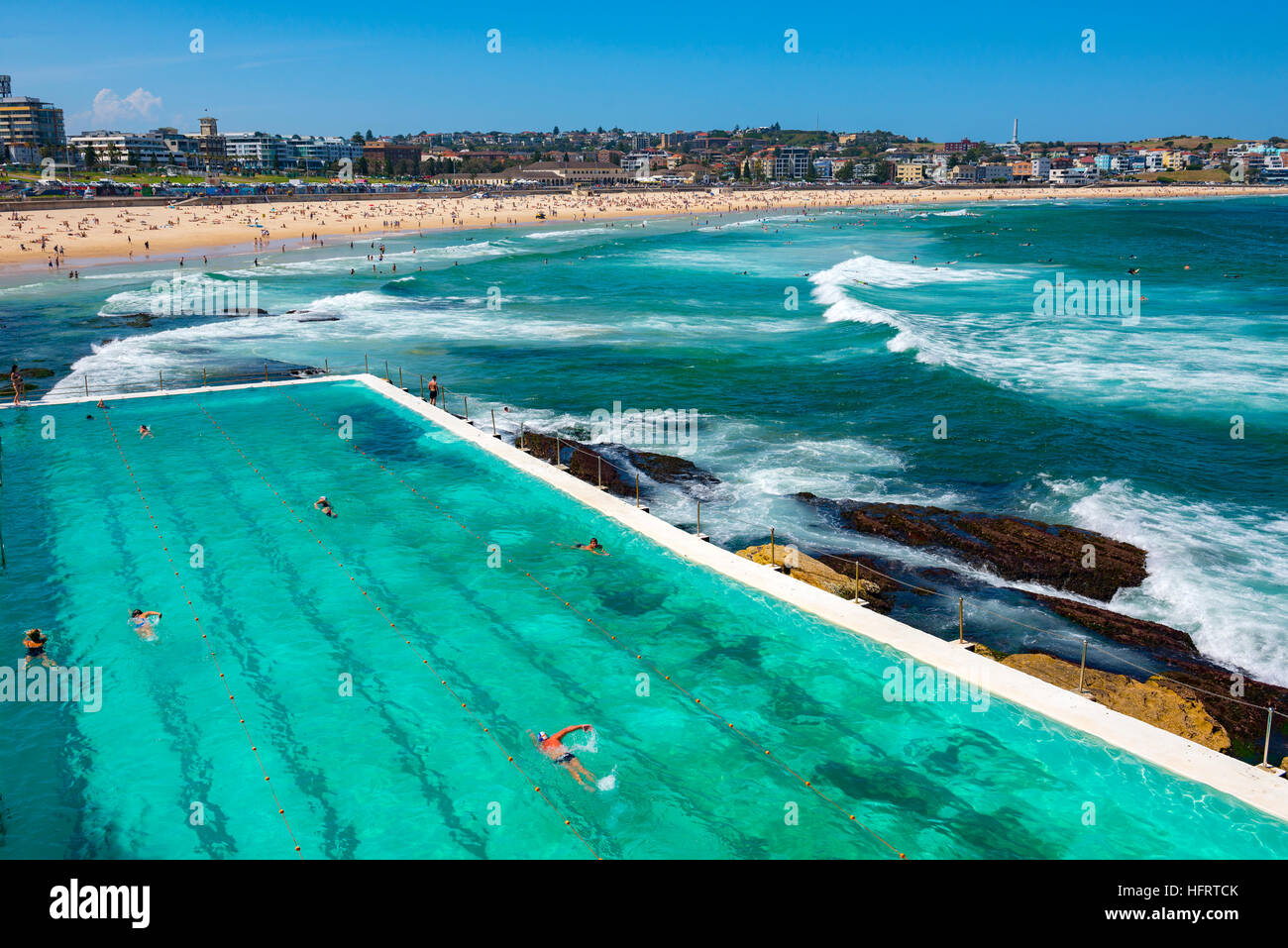 La plage de Bondi, Australie. Banque D'Images