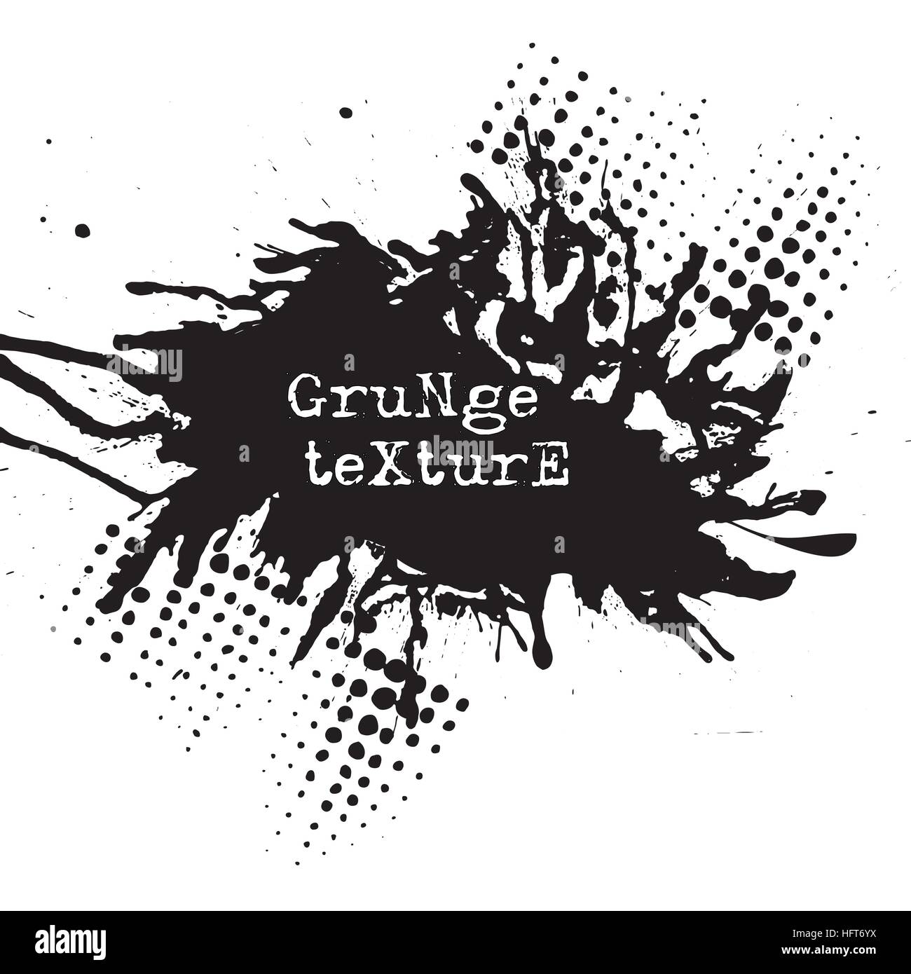 La texture de la peinture anti-éclaboussures. Grunge fond. Blot noir d'encre. Place pour le texte. Effet grunge moignon. Vector illustration. Illustration de Vecteur