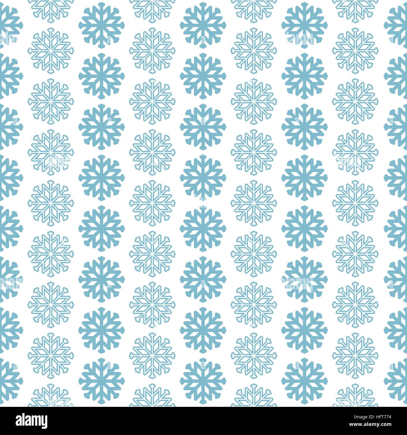 Motif transparent bleu avec des flocons sur fond blanc Illustration de Vecteur