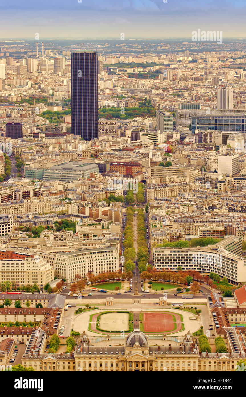 Vue sur la ville de Paris de la Tour Eiffel Banque D'Images