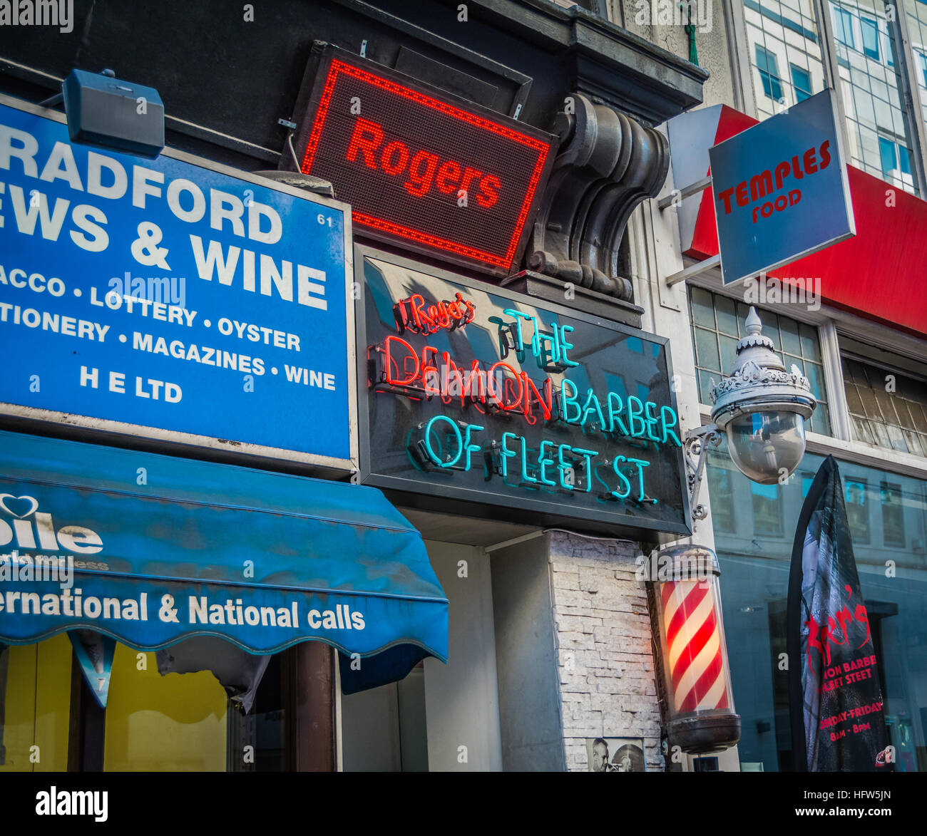 Le démon barbier de Fleet Street, Londres, Angleterre Banque D'Images