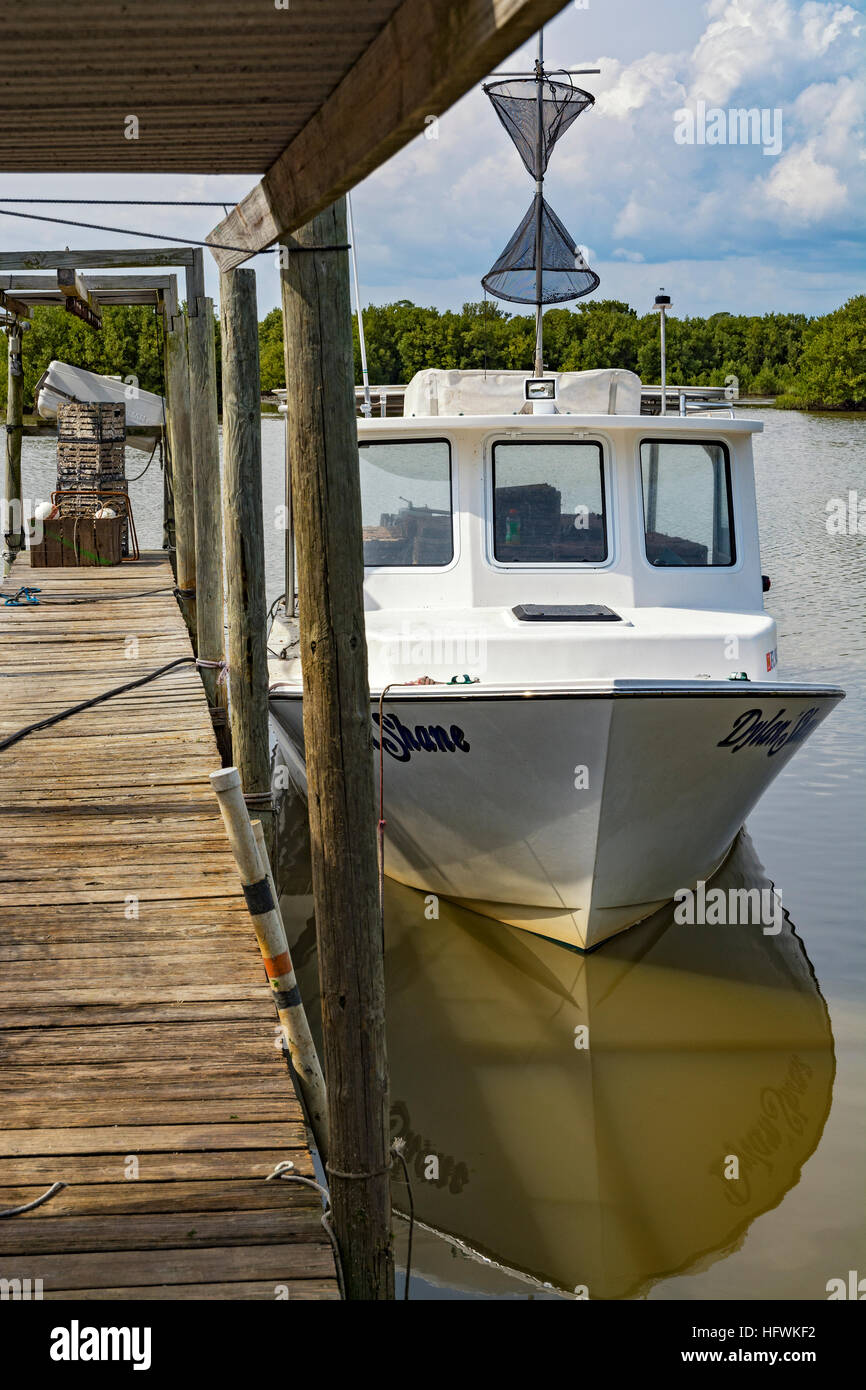 Floride, Cedar Key, bateau de pêche commercial Banque D'Images