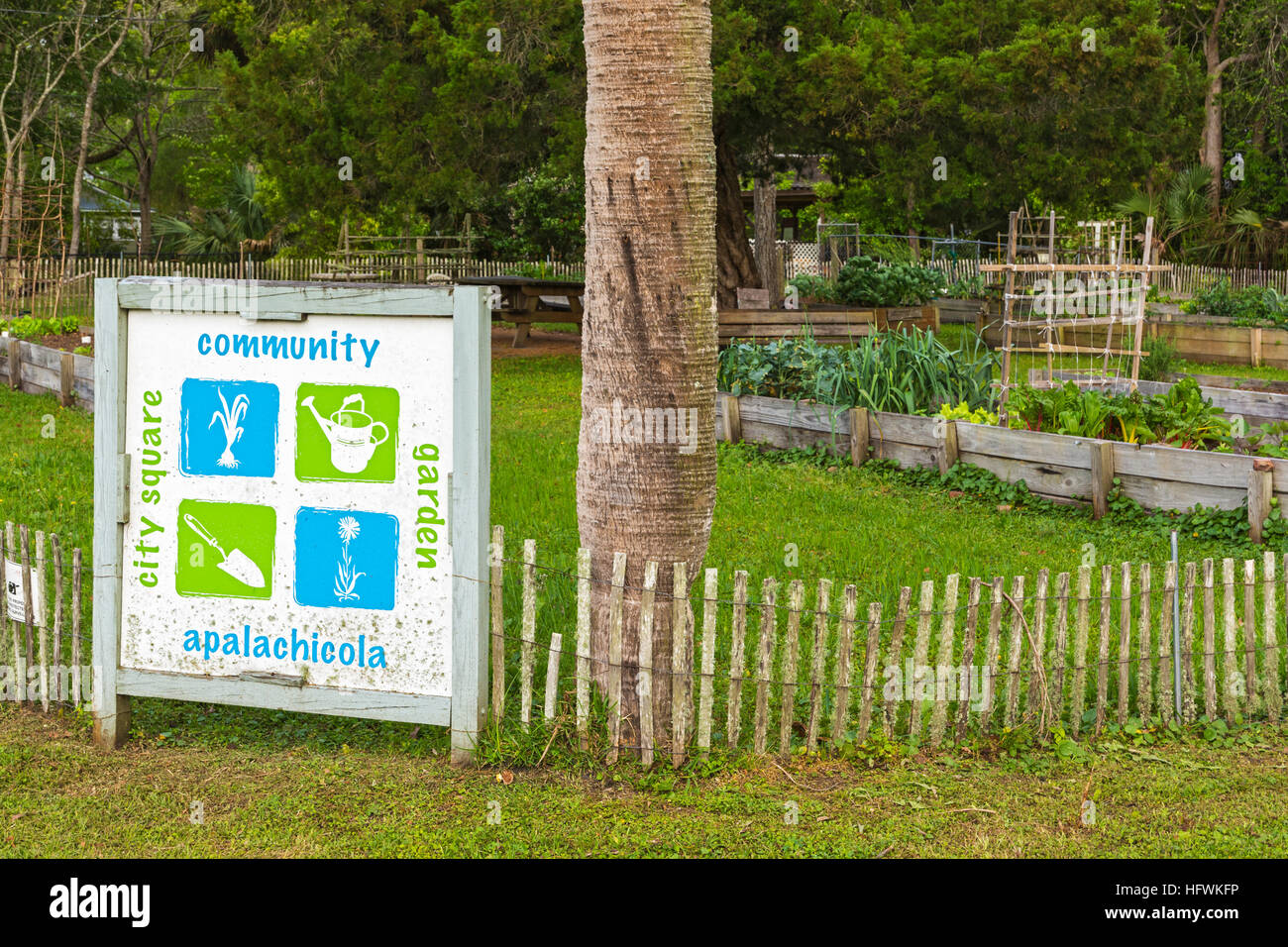 Floride, Apalachicola, City Square Jardin communautaire Banque D'Images