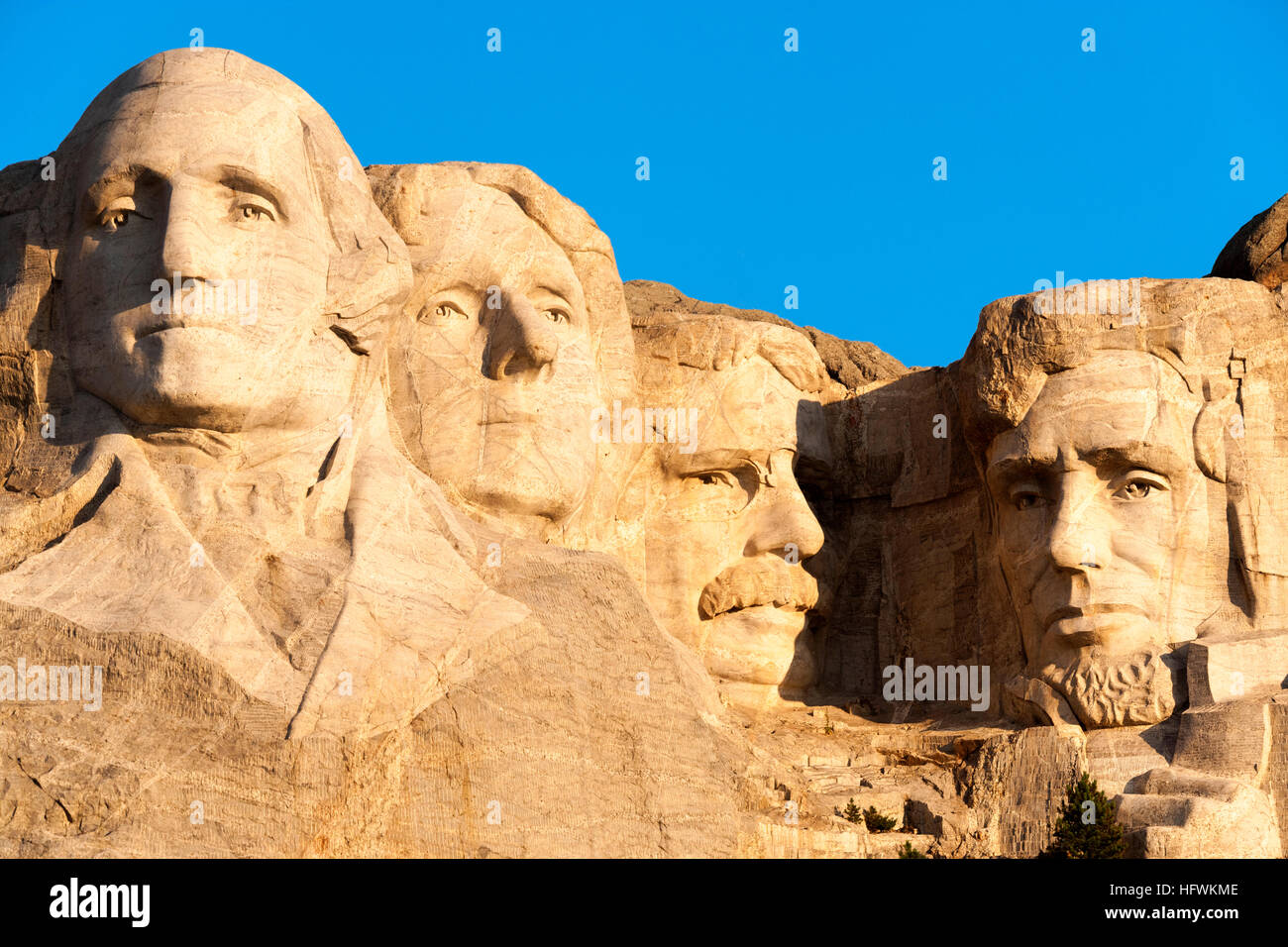 Mount Rushmore National Memorial, le Dakota du Sud et USA. Mt Rushmore in early morning light. Banque D'Images