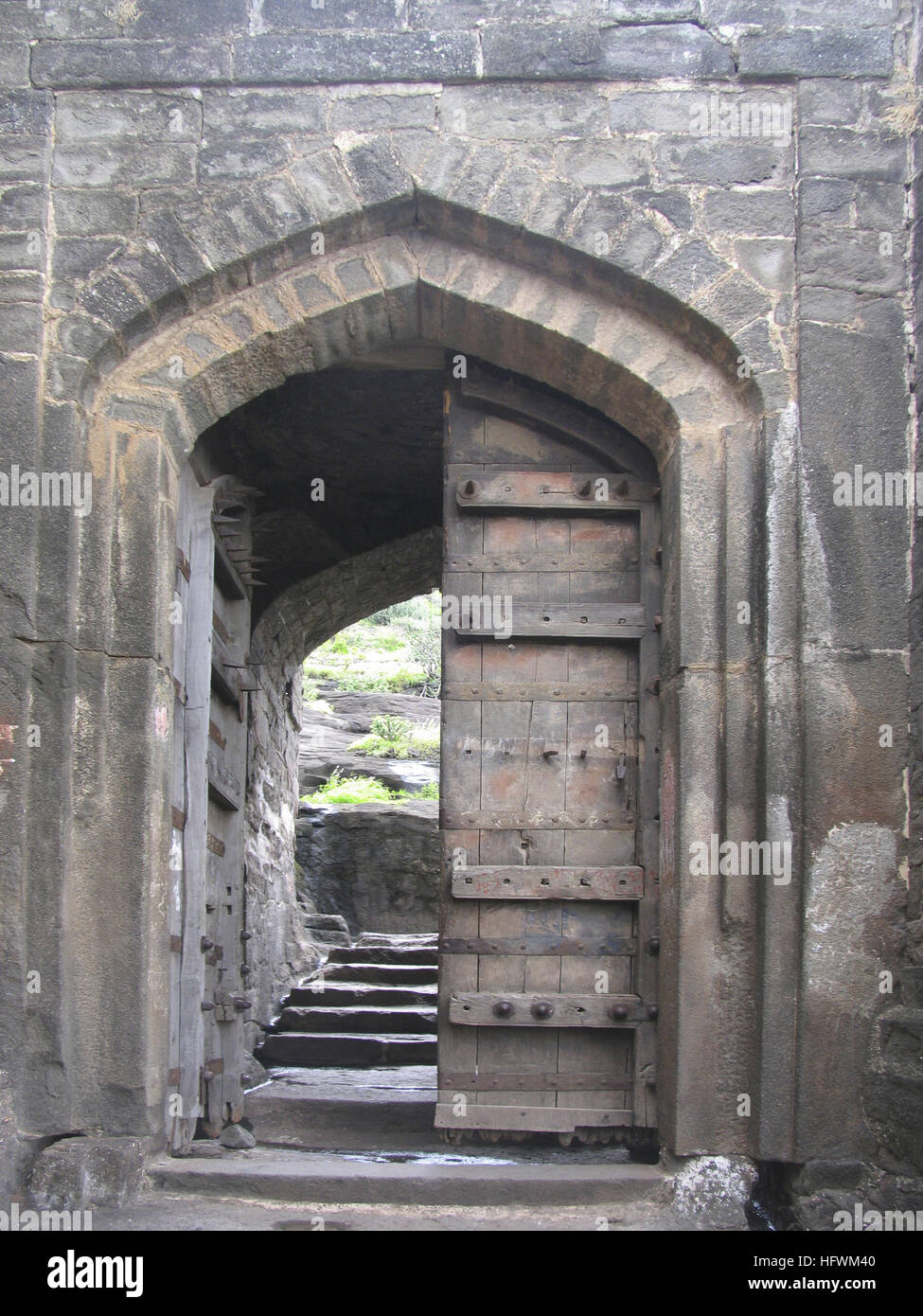 Shivaneri gad ou fort entrée privée, , Inde Banque D'Images