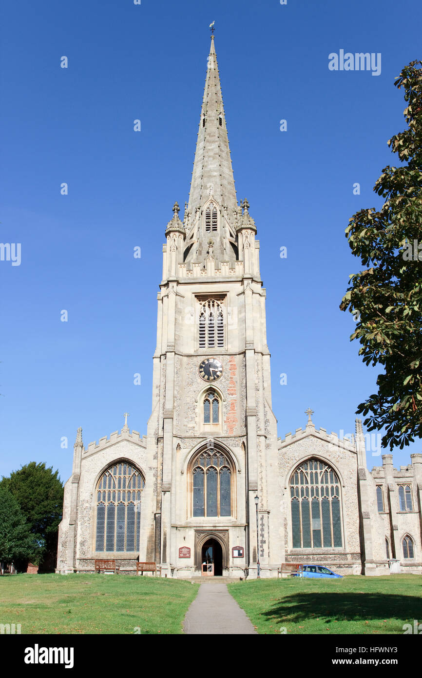L'église paroissiale de Sainte Marie la Vierge au Saffron Walden, Essex, Angleterre. Banque D'Images