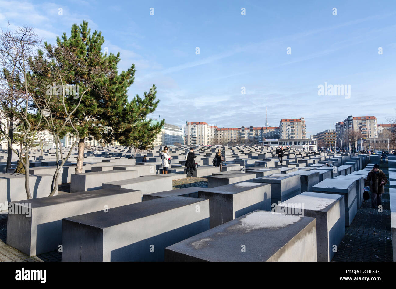 Vue sur le Mémorial aux Juifs assassinés d'Europe Denkmal für die ermordeten Juden Europas. Berlin, Allemagne Banque D'Images