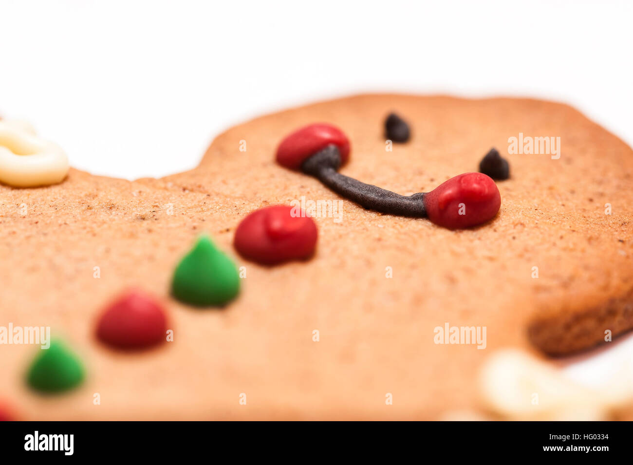 Tête Biscuit cookie man close up. Banque D'Images