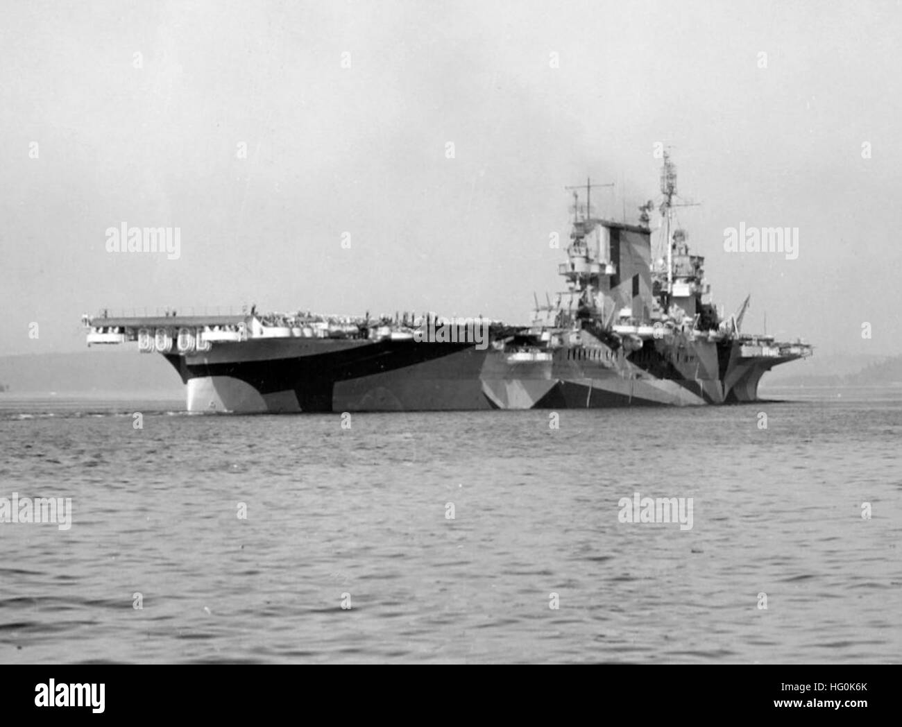 CV-3 USS Saratoga Puget Sound 1944 Banque D'Images