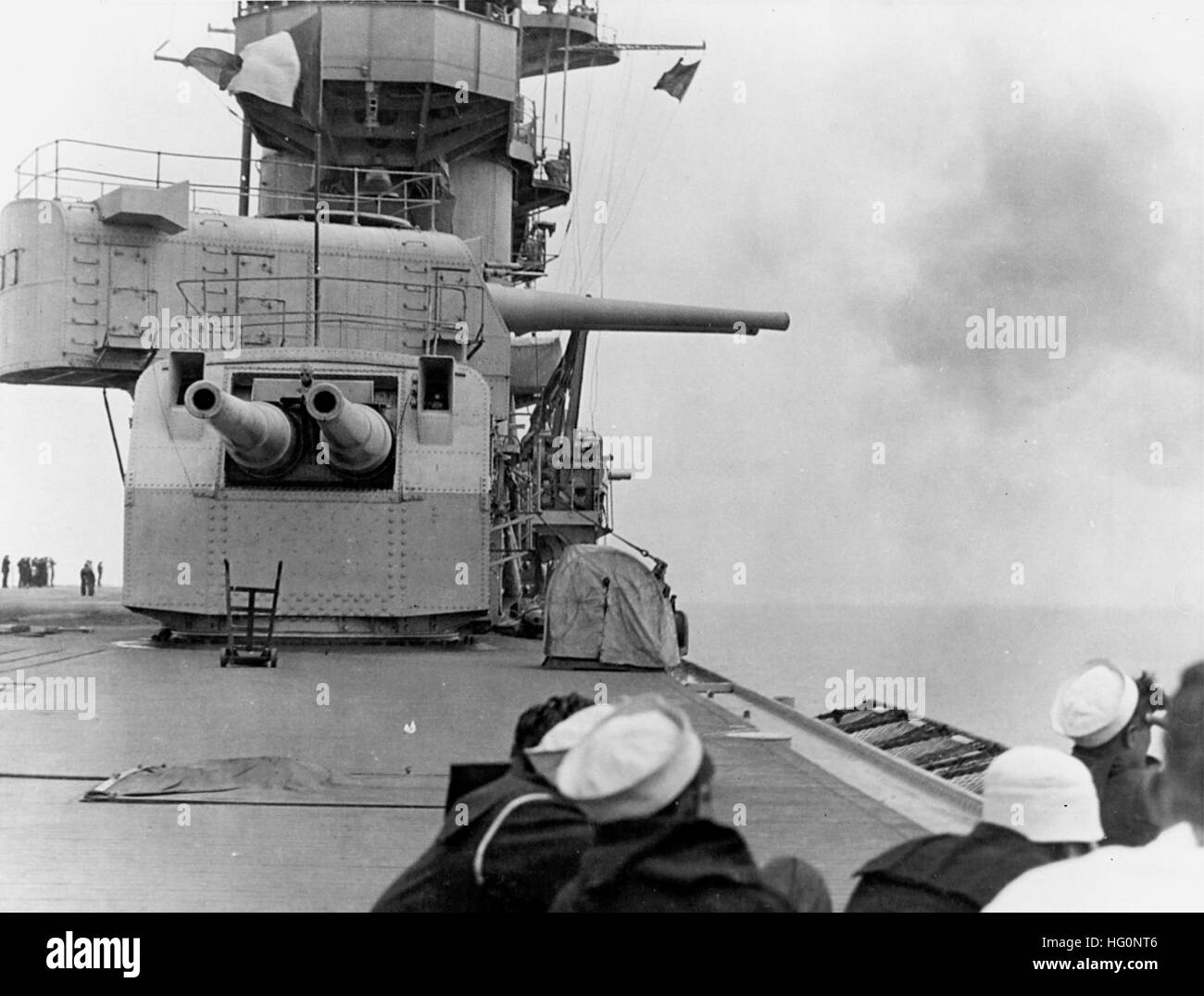 USS Lexington (CV-2) 203mm tir des fusils 1928 Banque D'Images