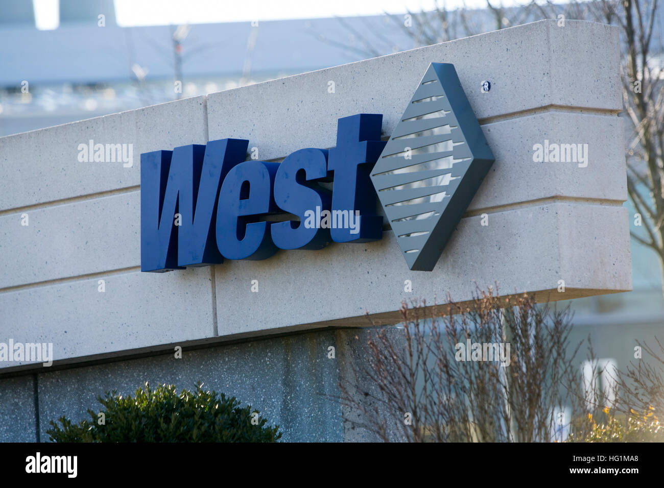 Un logo affiche à l'extérieur d'un établissement occupé par West Pharmaceutical Services, Inc., de Exton, Pennsylvanie le 10 décembre 2016. Banque D'Images