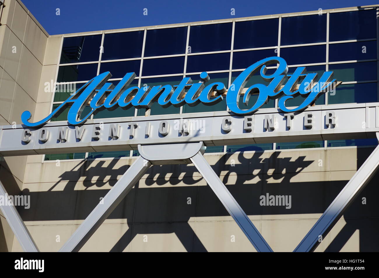 USA New Jersey NJ Atlantic City Convention Center détail sign sur la construction Banque D'Images