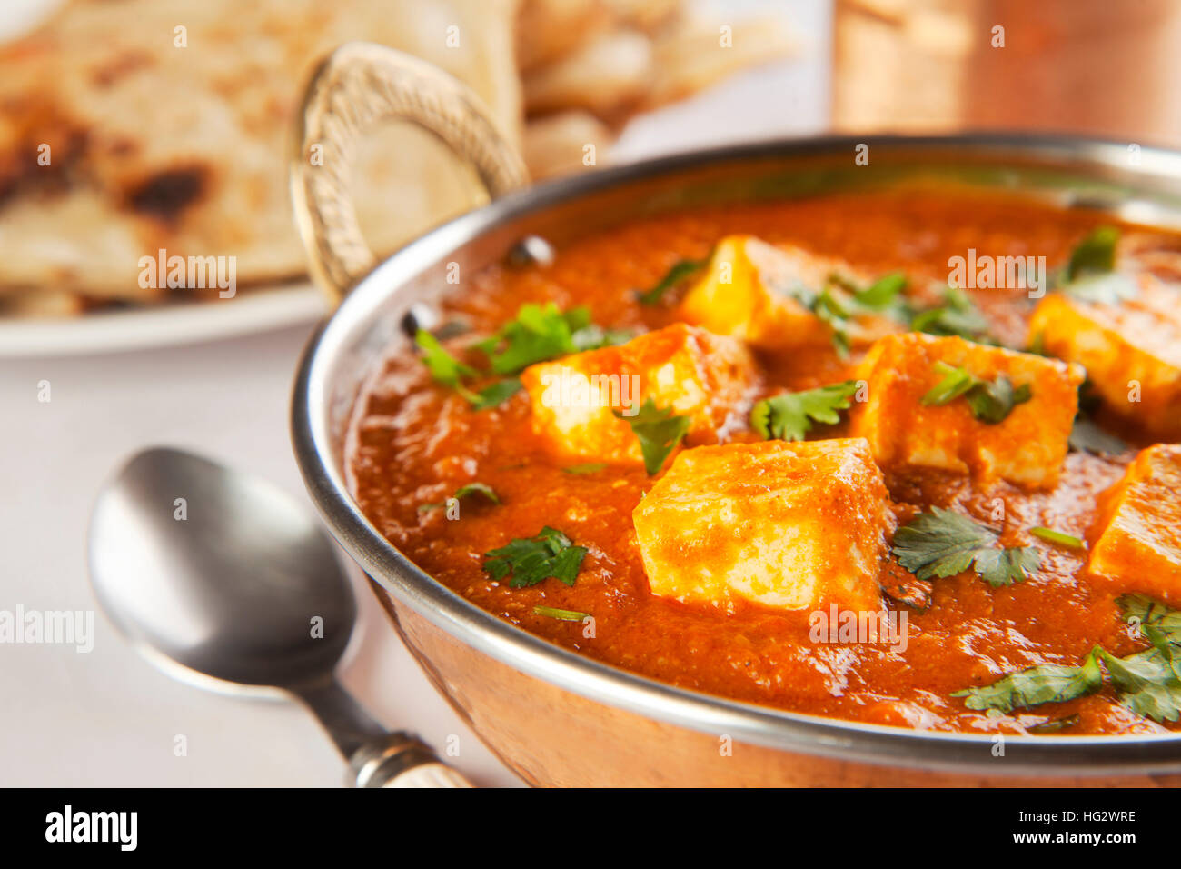 Paneer Tikka Masala curry avec roti, Indian food Banque D'Images