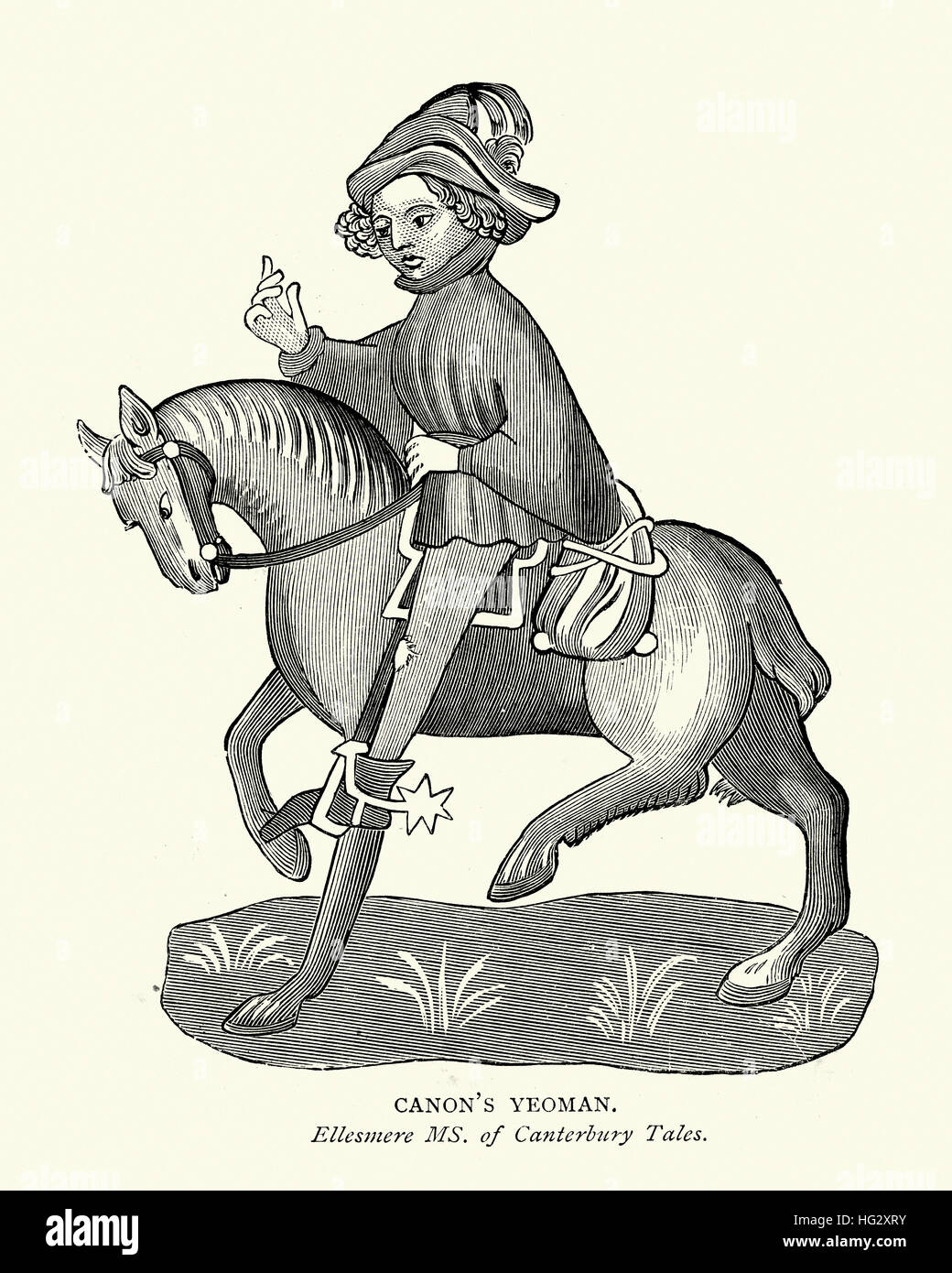 Le personnage de Geoffrey Chaucer, les Contes de Canterbury, le timonier de Canon Banque D'Images