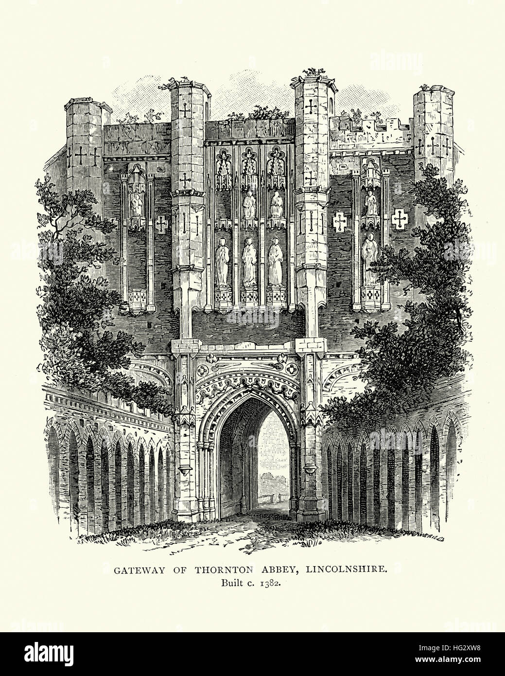 Gatehouse abbaye médiévale de Thornton une abbaye romane située près du petit village de North Lincolnshire Thornton Curtis Banque D'Images