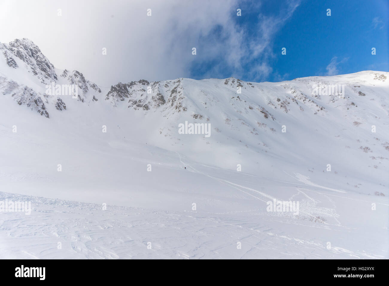 Senjojiki Cirque au centre du Japon Alpes en hiver Banque D'Images