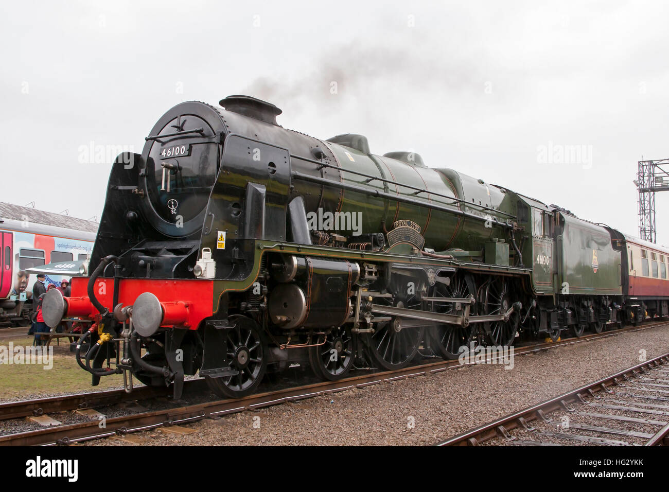 46100 Royal Scot Train à vapeur Premier Grand Western St Phillips Marsh Depot, Bristol, Angleterre Journée Portes Ouvertes 02/05/2016. Banque D'Images
