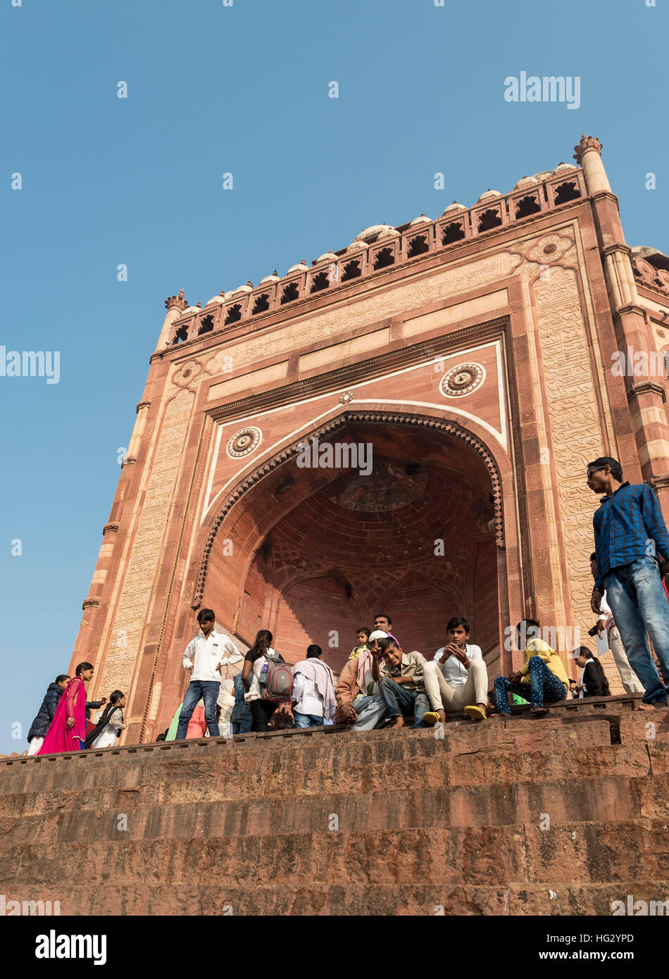 La grande porte (Buland Darwaza), Fatehpur Sikri, Inde Banque D'Images