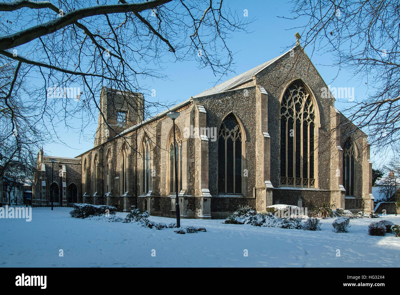 Église Saint Nicolas, North Walsham Norfolk, UK Banque D'Images