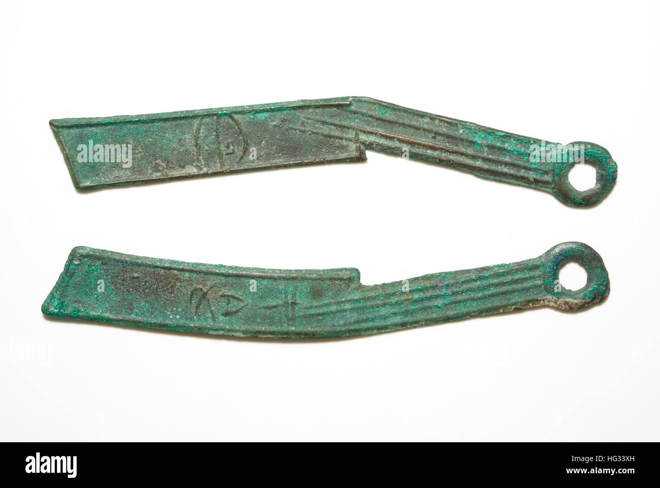 Couteau chinois Argent Banque D'Images