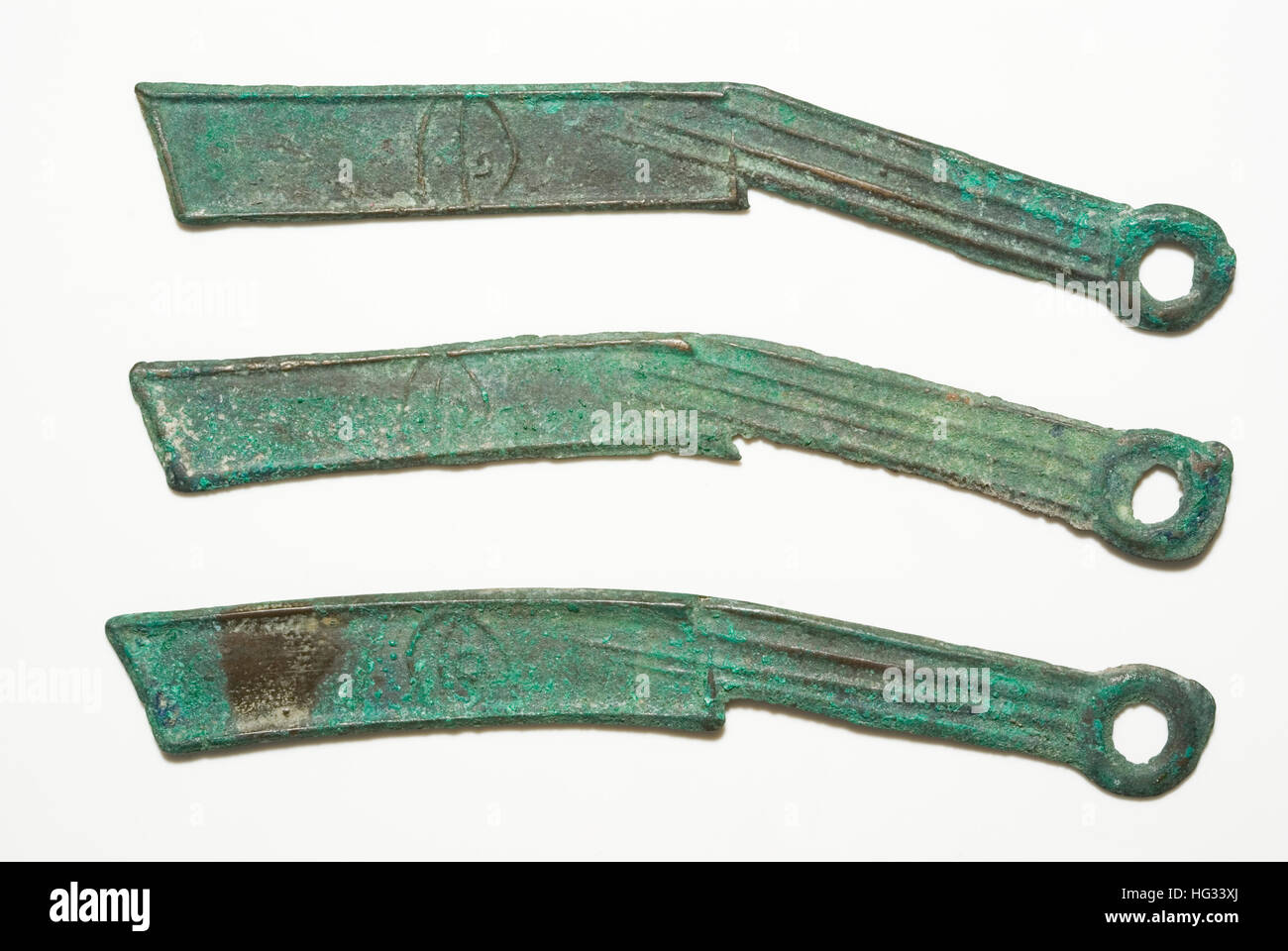 Couteau chinois Argent Banque D'Images