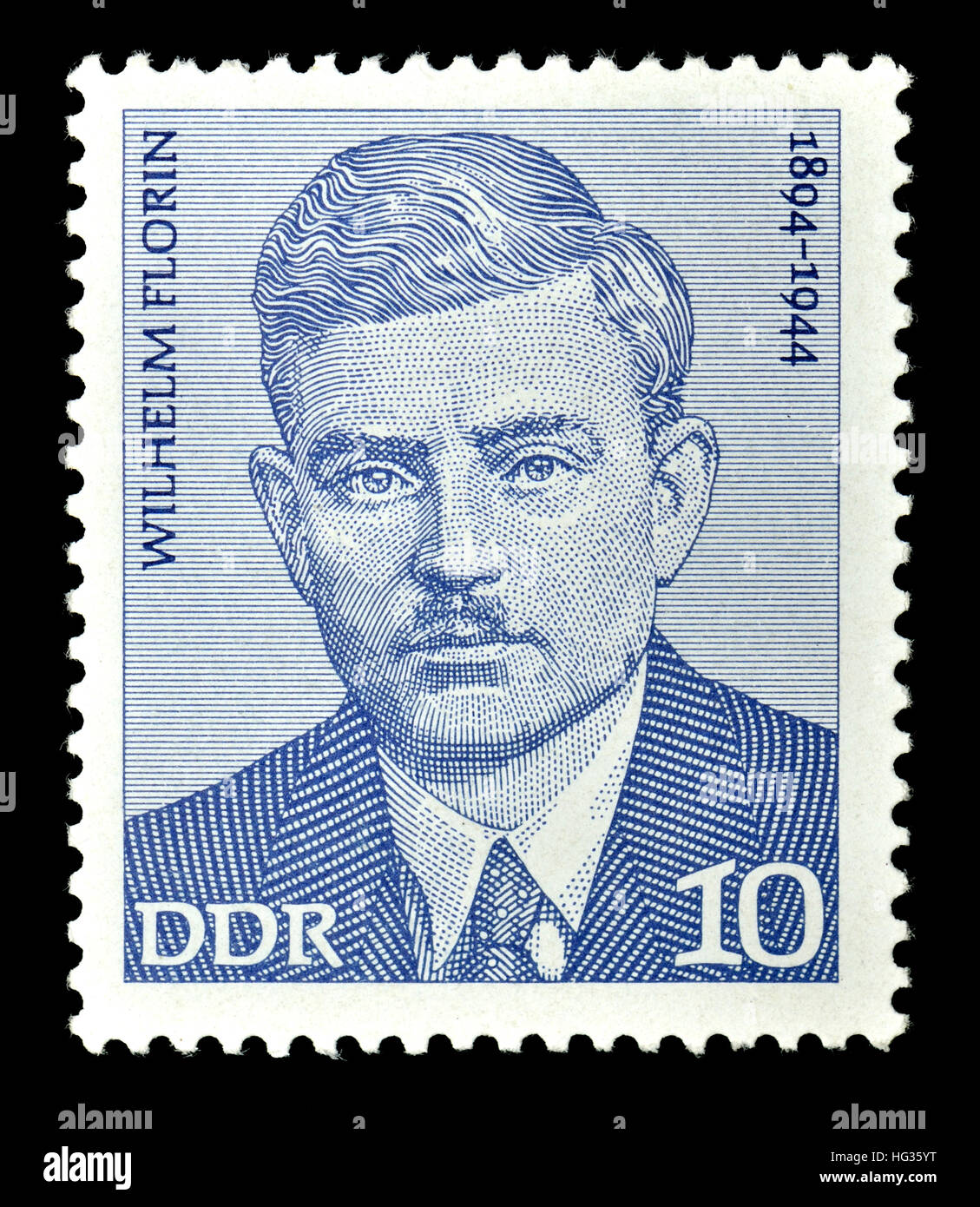 Timbre de l'Allemagne de l'Est (1974) : Wilhelm Florin (1894 - 1944) Parti communiste allemand (KPD) politicien Banque D'Images