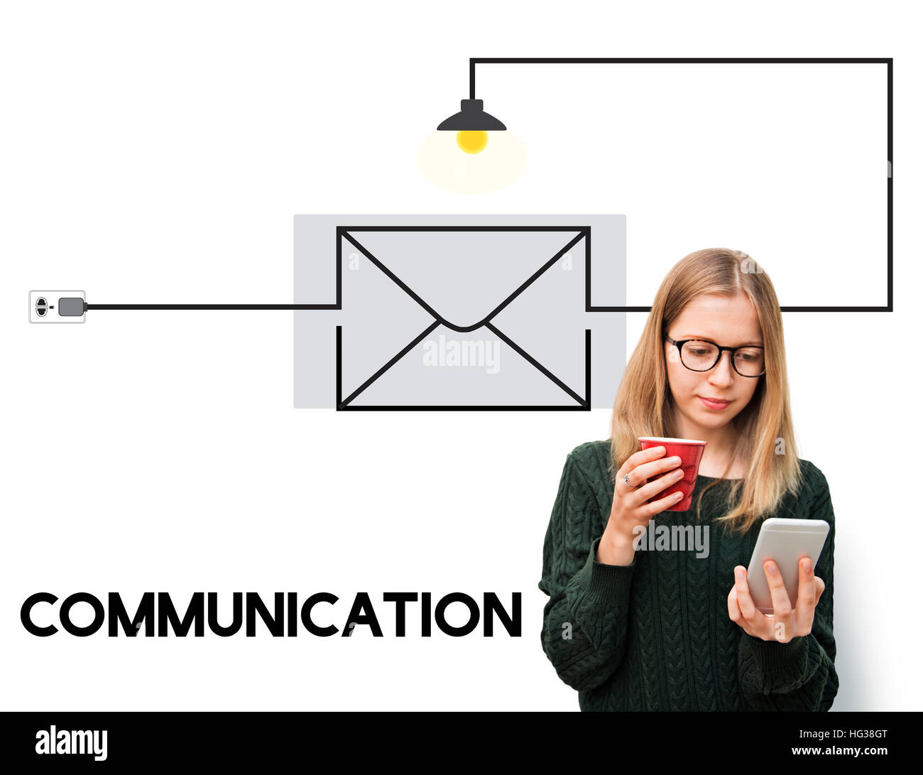 Boîte de message E-mail Communication Concept Banque D'Images