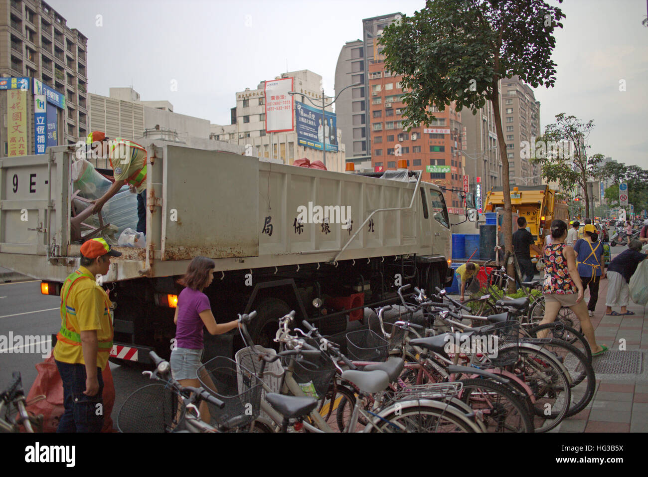 Taiwan, Taipei, services de collecte des déchets Banque D'Images